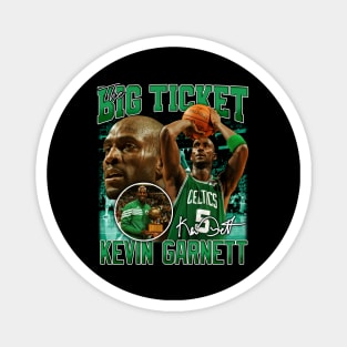 Kevin Garnett The Big Ticket Basketball Signature Vintage Retro 80s 90s Bootleg Rap Style Magnet